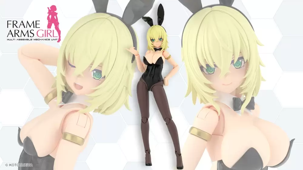 Frame Arms Girl Durga I (Bunny Style) Model Kit Revealed with Sexy Bunny Suit and Three Interchangeable Chest Sizes!