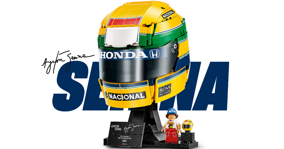LEGO Editions 43024 Ayrton Senna Helmet Immortalizes F1 Legend's Iconic Yellow and Green Livery!