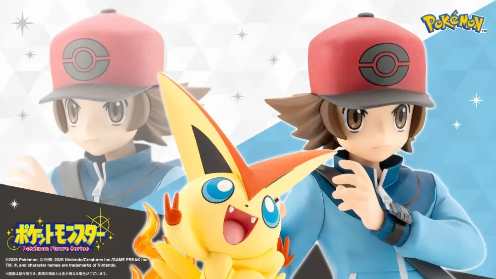 壽屋『ARTFX J ポケットモンスター ブラック・ホワイト トウヤ with ビクティニ』1/8スケールフィギュア、ビクティニも一緒！