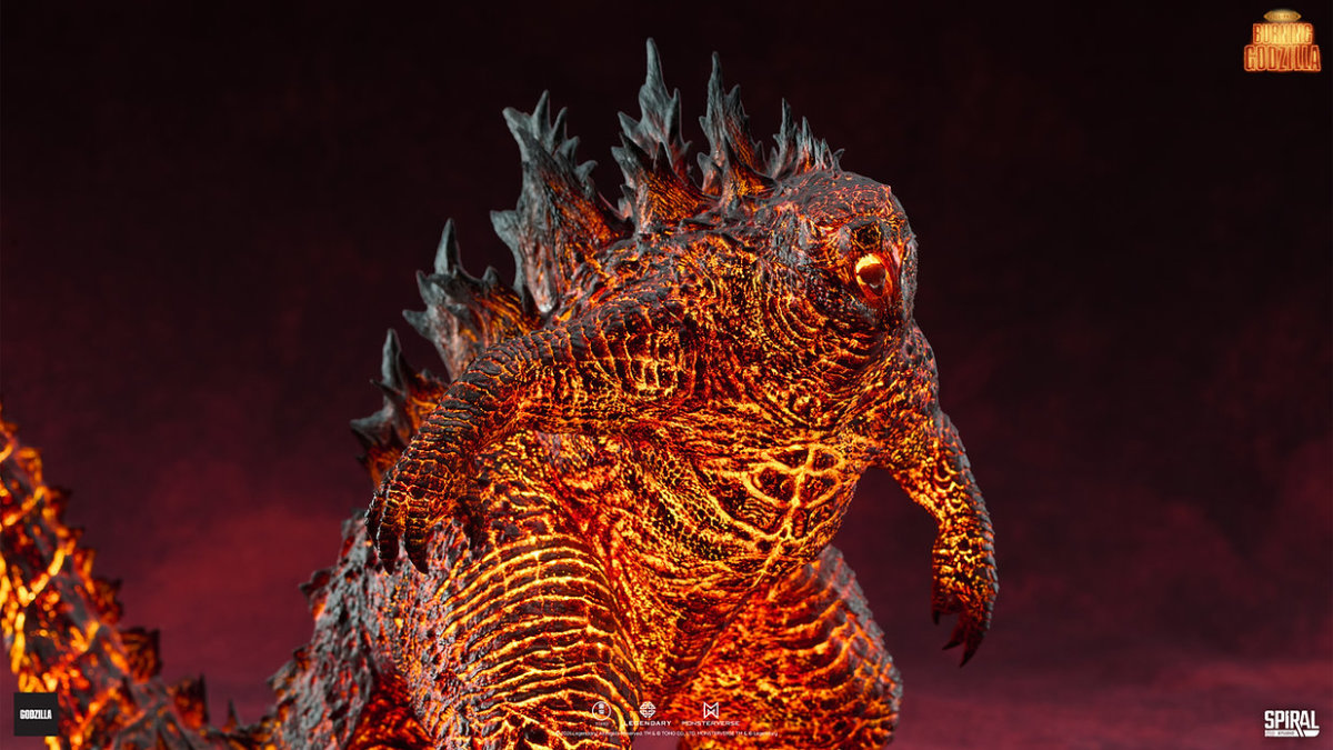 SPIRAL STUDIO『ゴジラ キング・オブ・モンスターズ』バーニングゴジラ（2019）名人堂シリーズスタチュー、LED発光で2形態を再現！