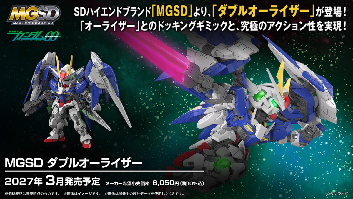 MGSD最新作「ダブルオーライザー」一部情報を先行公開！精密フレームと