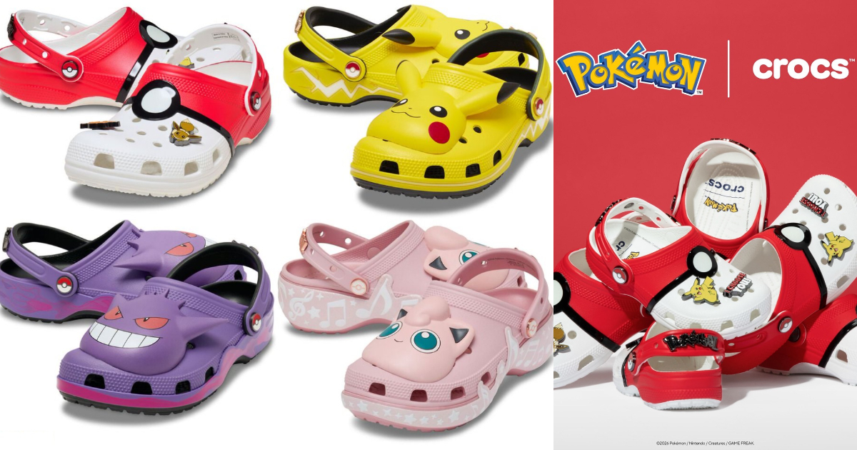 Crocs ✕《寶可夢》30週年系列聯名鞋款 精靈球與寶可夢都變身腳上可愛搭配！