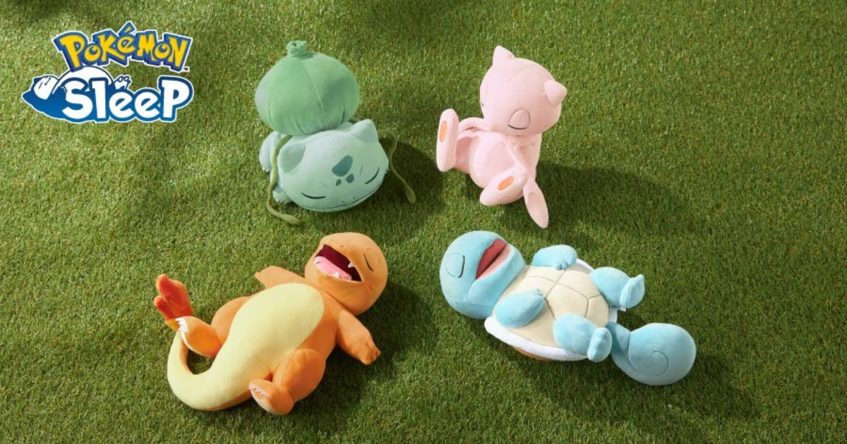 ポケモンセンターから『Pokémon Sleep』の「すやすや抱きまくら」第3弾が登場！初代御三家とミュウが可愛い寝姿でラインナップ！