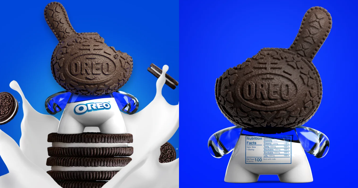 Kidrobot《OREO》Dunny「OREO 牛奶餅乾」餅乾長出兔耳 透明身體像裝滿一杯牛奶！