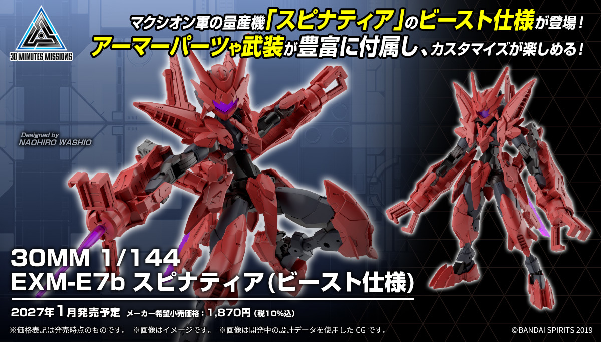 Unleash the Beast: Bandai Spirits Unveils 30MM 1/144 EXM-E7b Spinatia (Beast Specification) Model Kit