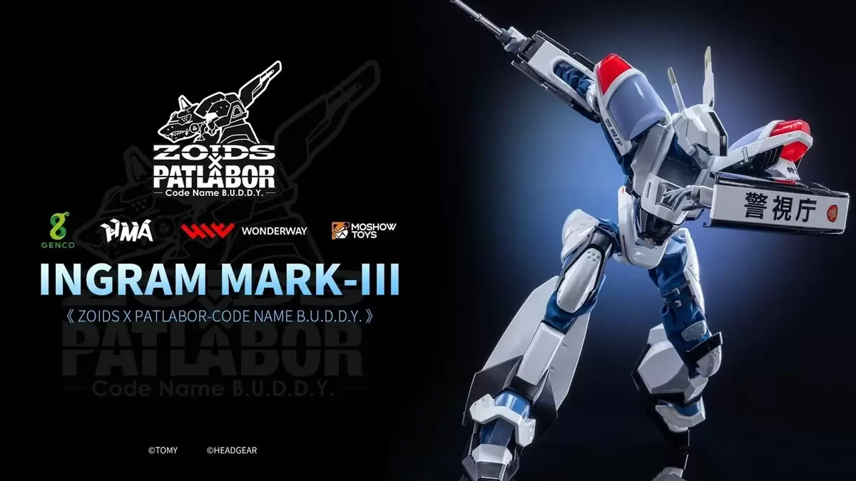 GENCO x MOSHOWTOYS Unveil ZOIDS x Patlabor Ingram Mark III Die