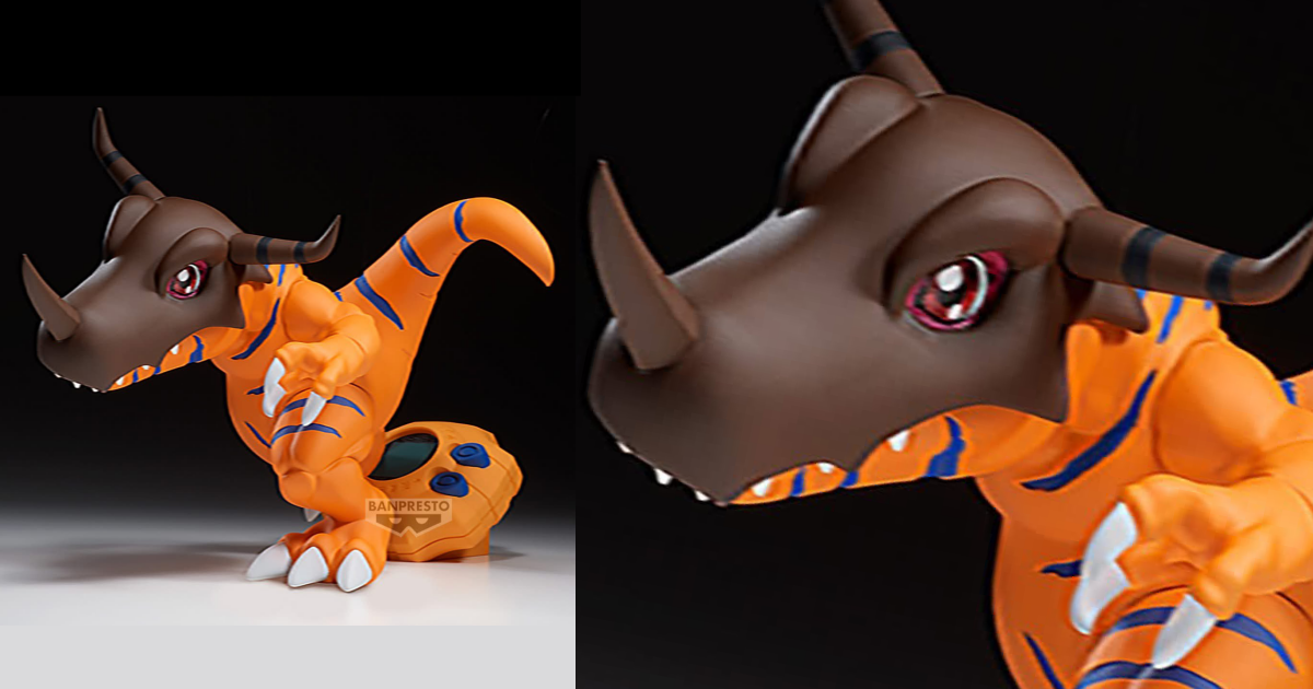 BANPRESTOプライズ「デジモン DIGIVICE STAND！グレイモン」が登場！アグモンと並べて進化前後をディスプレイ！