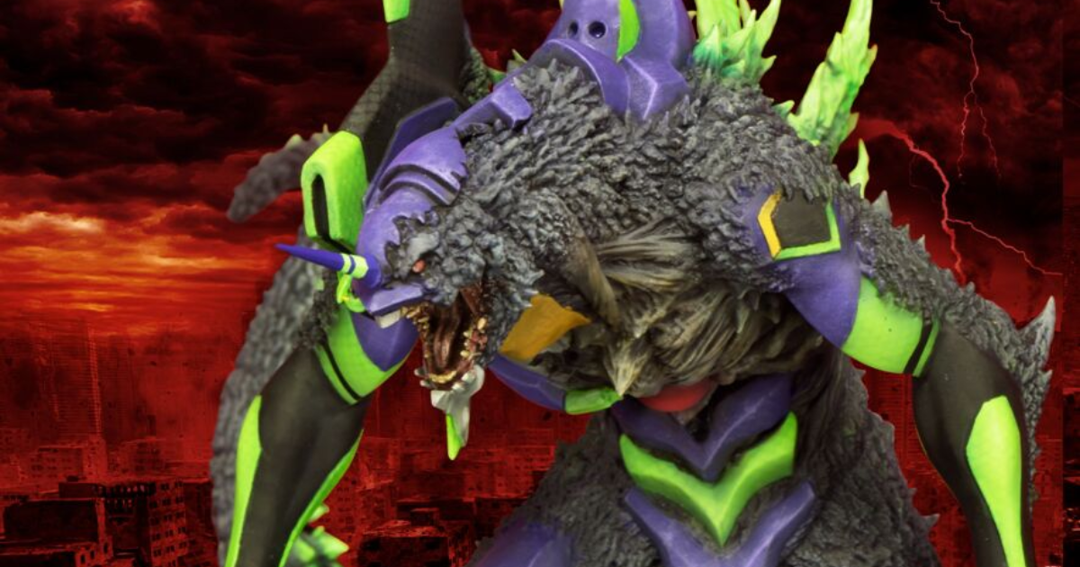 X-PLUS製プラモデル『エヴァンゲリオン初号機 G覚醒形態』ゴジラ化した迫力の造形と破壊された都市の情景を精密再現！