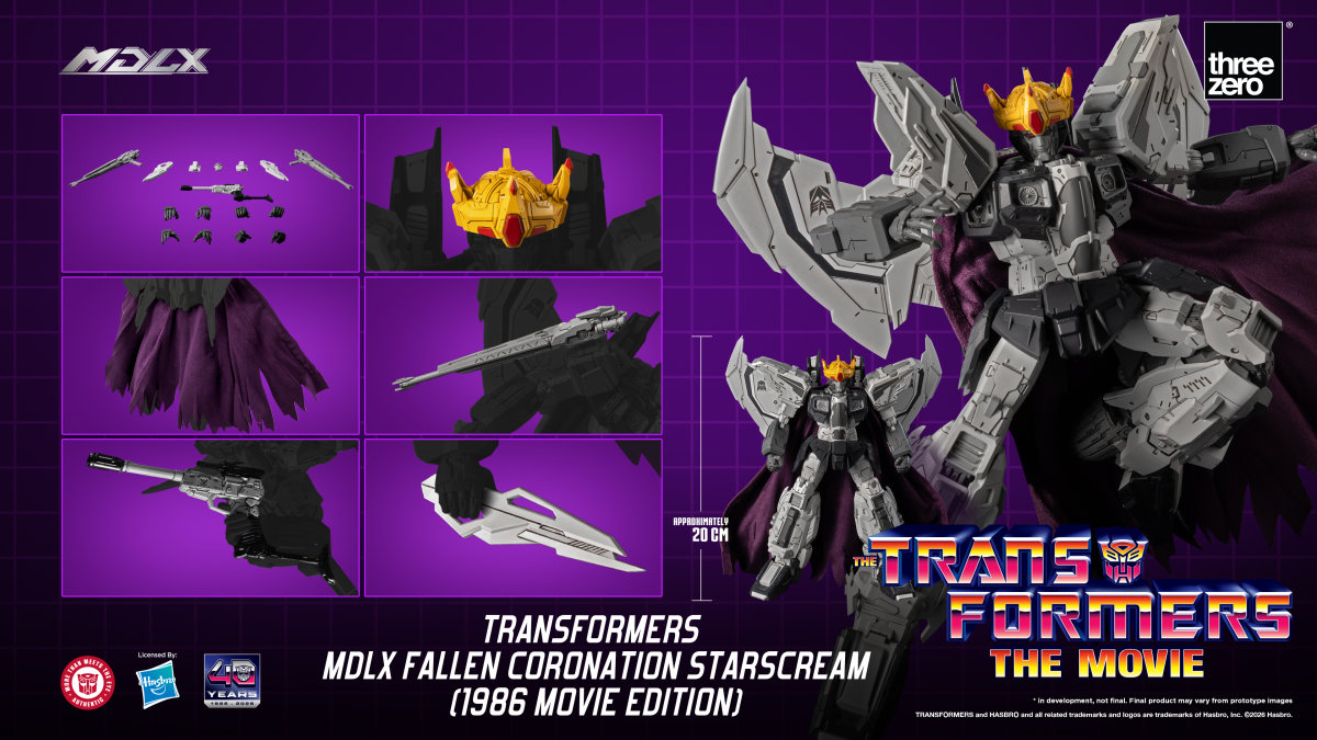 threezero「MDLX 戴冠式スタースクリーム（『トランスフォーマー ザ・ムービー』40周年記念版）」が登場！灰燼に帰す直前のカラーを再現