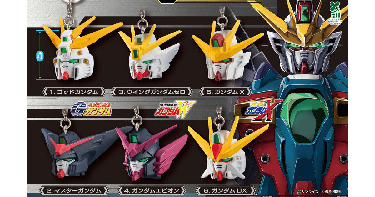 BANDAI Gundam Head Mejirushi Accessory 2 Unites Mobile Suits From G Gundam, Gundam Wing, and Gundam X