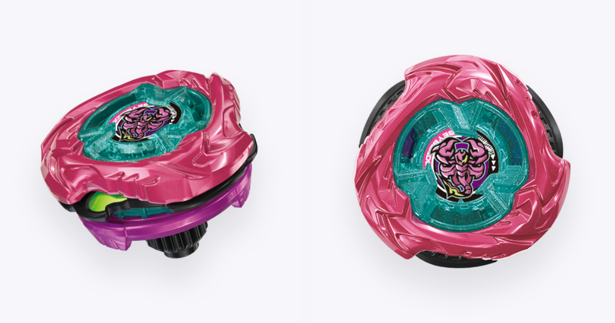 BEYBLADE X 戰鬥陀螺「UX-00 Scorpio Spear 0-70Z 洋紅色金屬塗裝版」X 衝刺瞬間從 6 刃變成 3 刃！