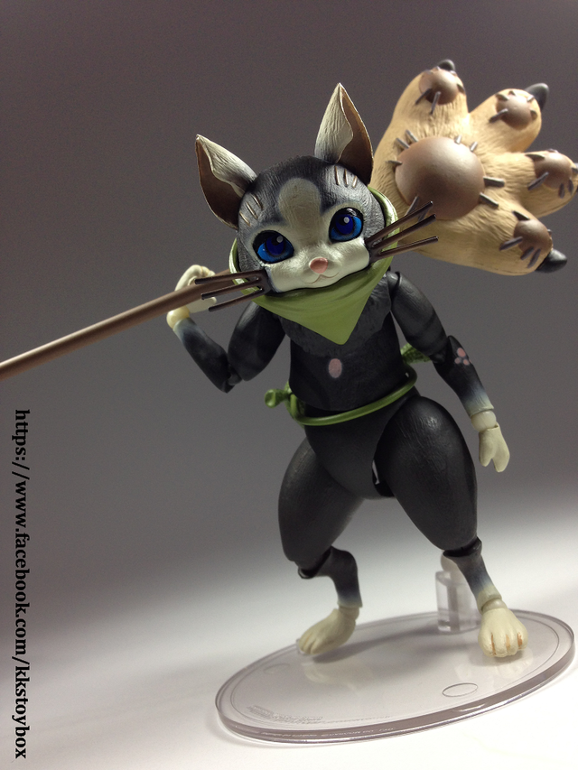 【玩具人。KK玩具箱。投稿】海洋堂 × Vulcanlog 006 魔物獵人 賊貓梅拉露 開箱評測